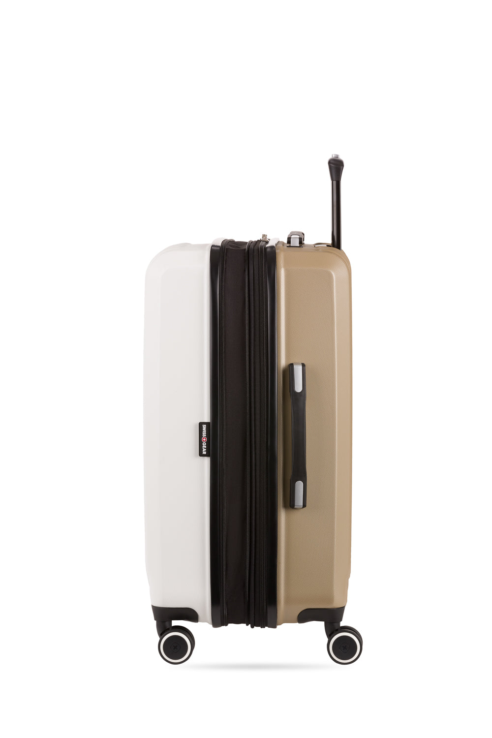 SWISSGEAR Duet Medium Checked Spinner in Ivory/Taupe