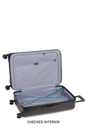 Swissgear Duet 3pc Expandable Hardside Spinner Luggage Set - Navy/Black Zippered divider panel with integrated large, zippered flat pocket