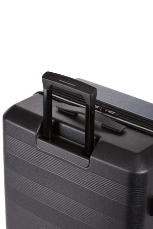 Swissgear Duet 3pc Expandable Hardside Spinner Luggage Set - Navy/Black Push-button locking retractable handle