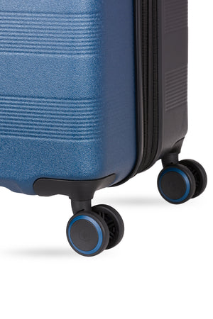 Swissgear Duet 3pc Expandable Hardside Spinner Luggage Set - Navy/Black Eight 360-degree, multi-directional lightweight spinner wheels