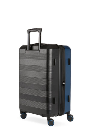 Swissgear Duet 24 inch Expandable Hardside Spinner Luggage - Navy/Black with superior mobility