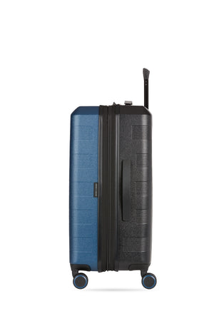 Swissgear Duet 24 inch Expandable Hardside Spinner Luggage - Navy/Black ABS hardside split-case construction for superior organization with 30% Recycled Content