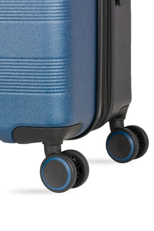 Swissgear Duet 24 inch Expandable Hardside Spinner Luggage - Navy/Black Eight 360-degree, multi-directional lightweight spinner wheels for superior mobility