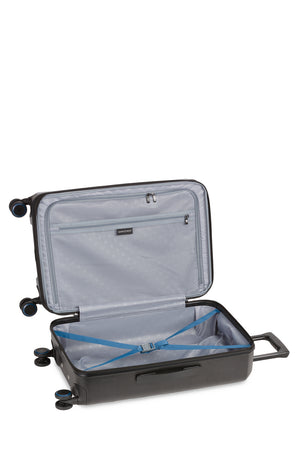 Swissgear Duet 24 inch Expandable Hardside Spinner Luggage - Navy/Black Internal clothing tie-down straps to help prevent shifting of contents