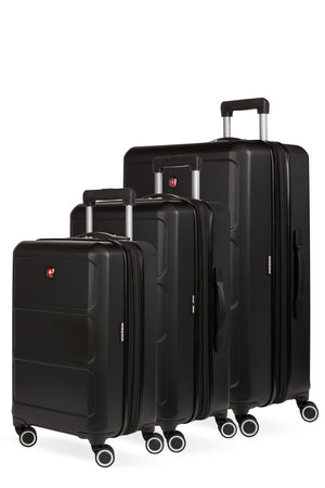 Swissgear 8090 Hardside 3 pc Expandable Luggage Set - Black 