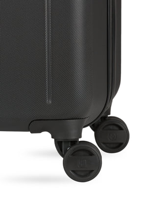 Swissgear Wanderlust Pro Big Box Expandable Spinner 3 Piece Set - Black Eight 360-degree spinner wheels for easy maneuverability