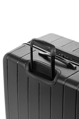     SWISSGEAR Wanderlust Pro Big Box Expandable Spinner 5 Piece Set – Black Push-button locking telescopic handle for easy pushing or pulling of luggage