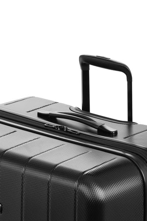 SWISSGEAR Wanderlust Pro Big Box Expandable Spinner 5 Piece Set – Black Molded top handles for comfort in lifting