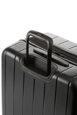 Swissgear 8092 Expandable 3pc Hardside Spinner Luggage Set - Black Push-button locking telescopic handle 