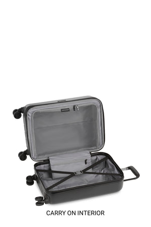 Swissgear 8092 Expandable 3pc Hardside Spinner Luggage Set - Black with zippered accessory pocket
