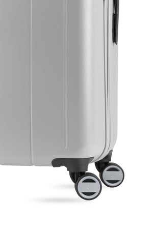Swissgear 8092 Expandable 3pc Hardside Spinner Luggage Set - Gray Eight 360-degree spinner wheels for easy maneuverability