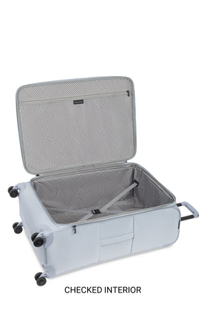 SWISSGEAR 8099 Expandable 3pc Spinner Luggage Set - Baby Blue Elastic clothing tie-down straps to help prevent shifting of contents