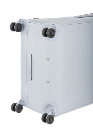 SWISSGEAR 8099 Expandable 3pc Spinner Luggage Set - Baby Blue Eight 360-degree, multi-directional spinner wheels for maximum maneuverability
