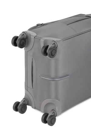 SWISSGEAR 8099 21 Inch Expandable Spinner Carry On Luggage - Gray Eight 360-degree, multi-directional spinner wheels for maximum maneuverability