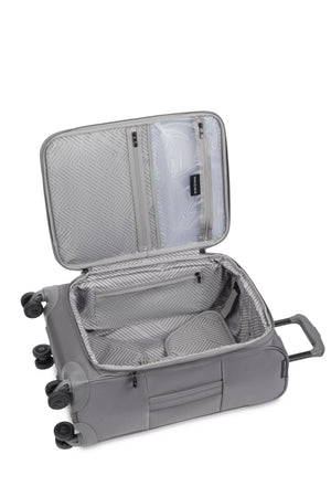 SWISSGEAR 8099 21 Inch Expandable Spinner Carry On Luggage - Gray Adjustable clothes compression panel helps prevent shifting of contents