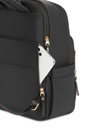 Swissgear 8139 Laptop Backpack - Black Padded back panel with integrated quick access, zippered, vertical pocket that's perfect for a phone