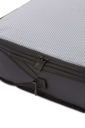 SWISSGEAR 8205 3 Piece Packing Cube Set - Black - Dual zipper system and durable coated mesh top panel