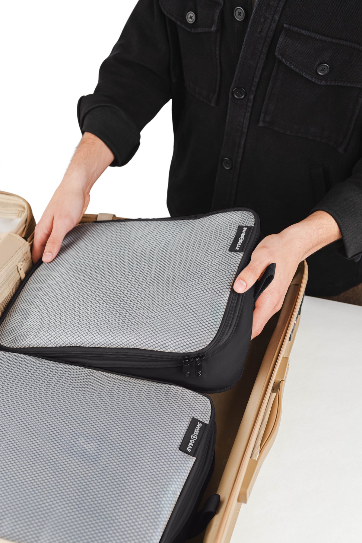 SWISSGEAR Travel Smart 3-Piece (S/M/M) Packing Cube Set - Black - LE - 04