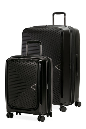 Swissgear 8836 Expandable 2 PC Hardside Spinner Luggage Set - Black 
