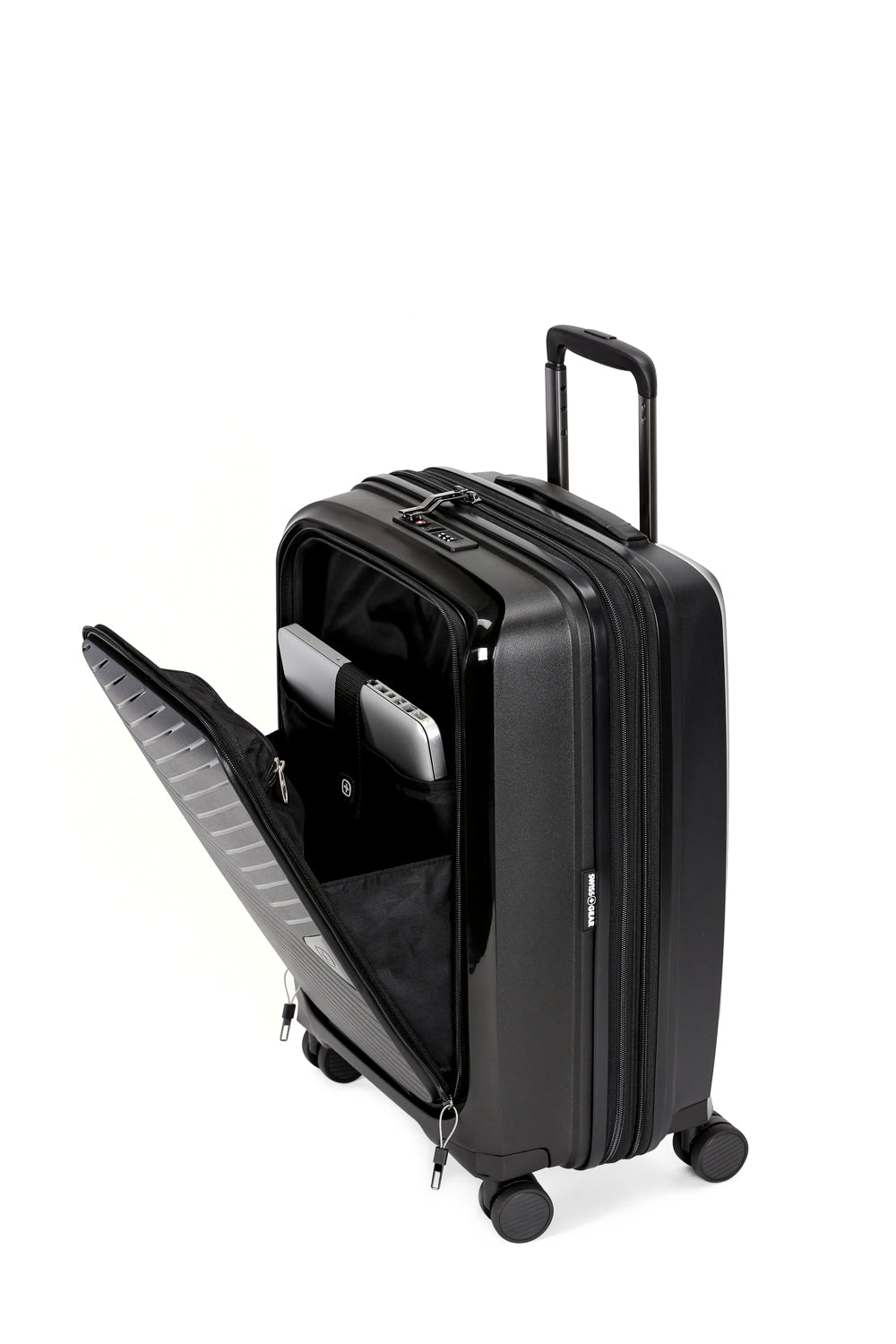 Swissgear 8836 Expandable Hardside Spinner Luggage Front expandable pocket