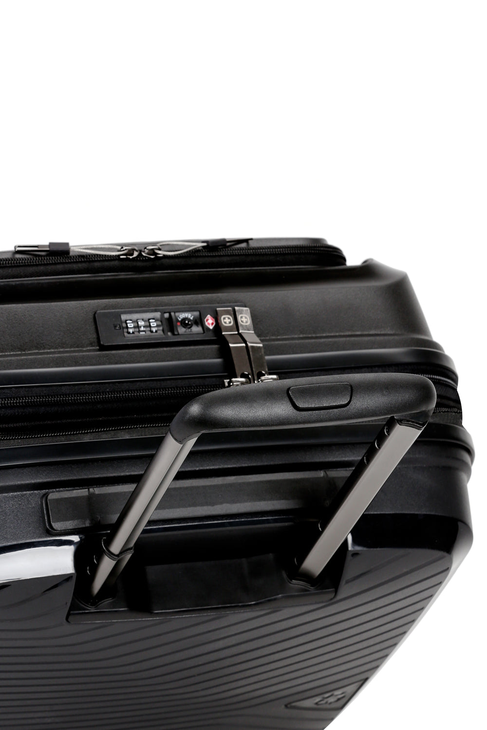 Swissgear 8836 Expandable Hardside Spinner Luggage Push-button locking telescopic handle