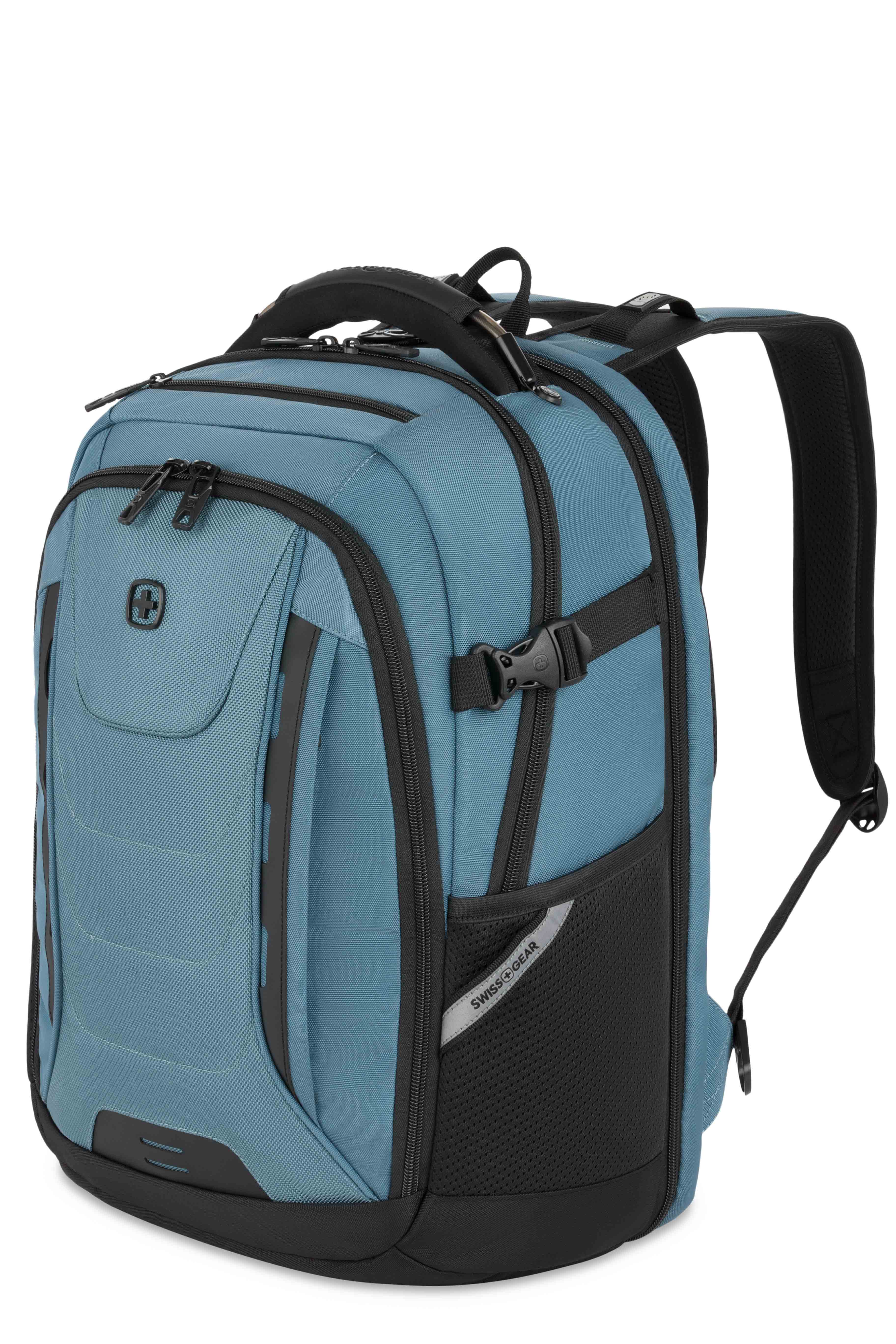 SWISSGEAR 5358 ScanSmart ラップトップバックパック 15インチノートパソコン対応 USB充電ポート(ブラックステルス) SWISSGEAR Travel Tech Elite USB ScanSmart Laptop Backpack in Black