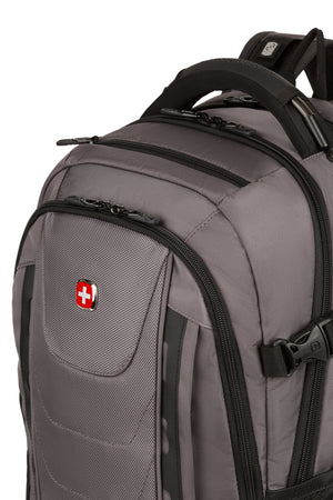 SWISSGEAR Travel Tech Pro ScanSmart Laptop Backpack - Gray Discreet, quick access, zippered vertical front pocket