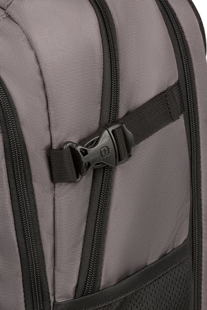 SWISSGEAR Travel Tech Pro ScanSmart Laptop Backpack - Gray Exterior compression straps