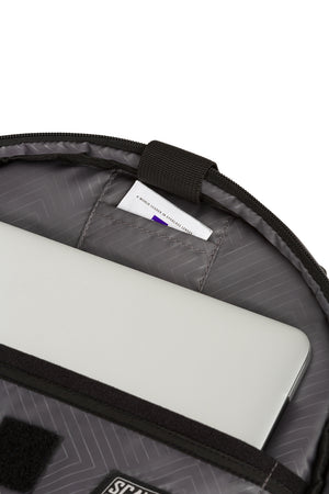 SWISSGEAR Travel Tech Pro ScanSmart Laptop Backpack - Gray with integrated pocket for screen cleaning wipes