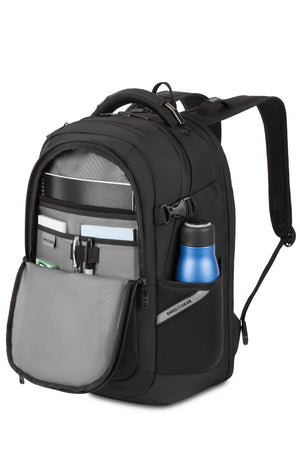 SWISSGEAR 9006 ScanSmart Laptop Backpack - Black with Organizer compartment and Dual Side Water Bottle Pockets