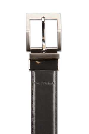 Swissgear Reversible Contemporary Leather Belt - XLarge - Brown leather side with brown stitching 