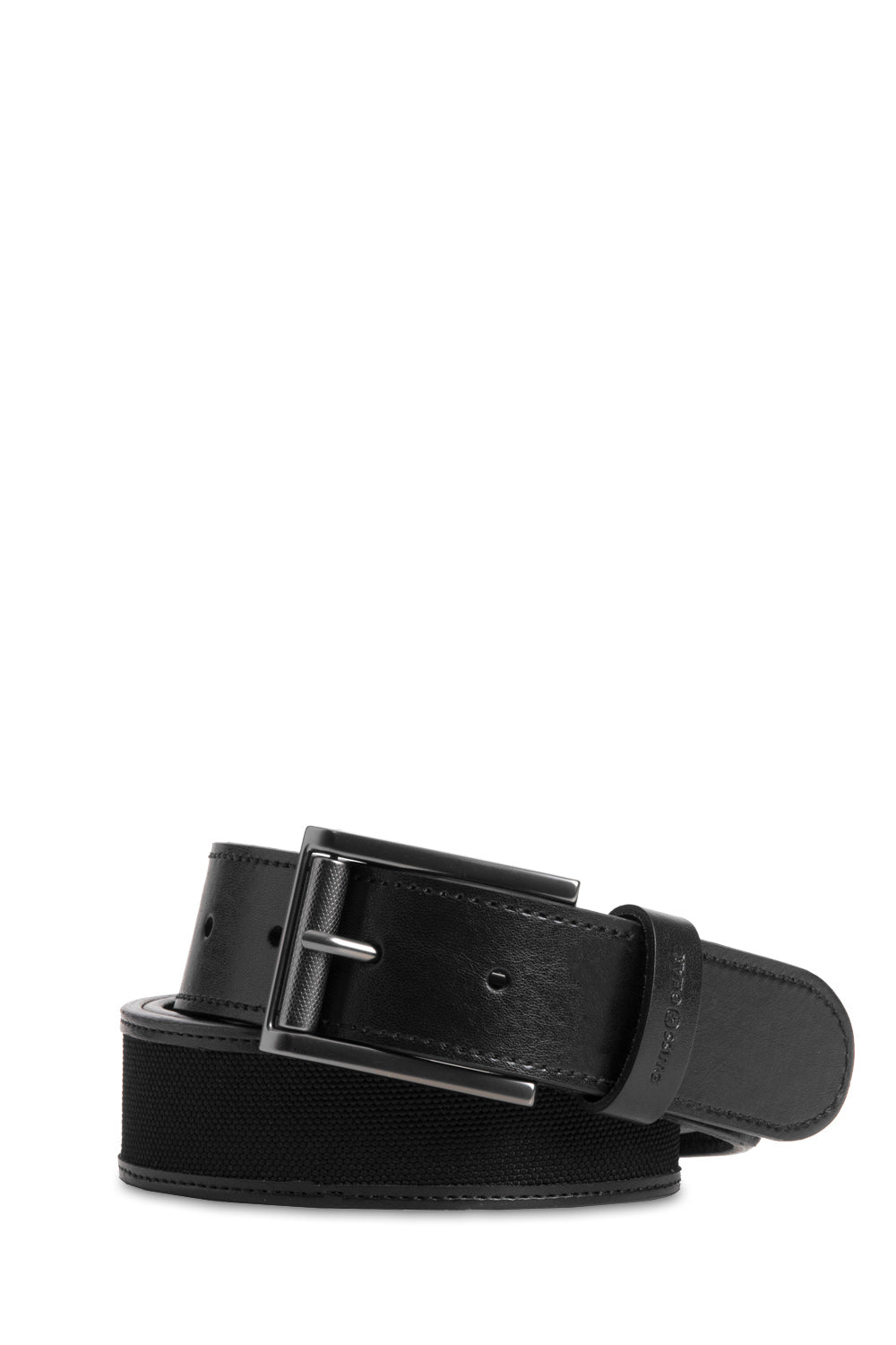  Swissgear Inlay Belt Roller Buckle Leather Belt- M - Black