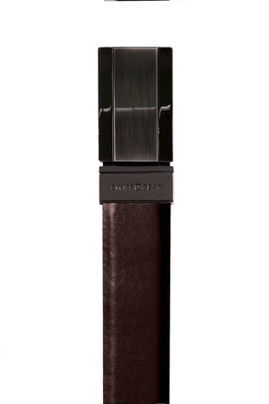 Swissgear Reversible Solid Buckle Leather Belt - X Large - Brown Side