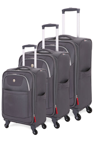 Swissgear 6006 Expandable Liteweight 3pc Spinner Luggage Set - Gray