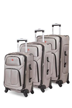 Swissgear 6283 Expandable 3pc Spinner Luggage Set - Pewter