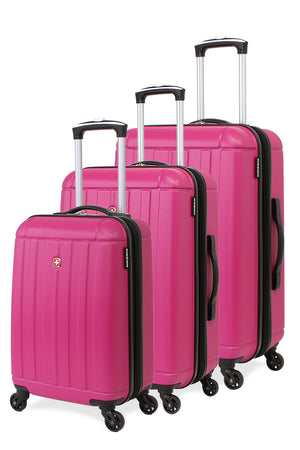 Swissgear 6297 Expandable 3pc Hardside Spinner Luggage Set - Pink