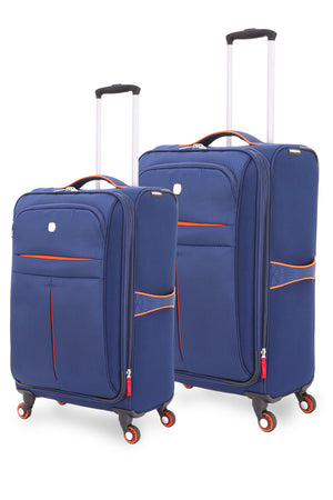 Swissgear 6593 Expandable Liteweight 2pc Spinner Luggage Set - Navy/Orange