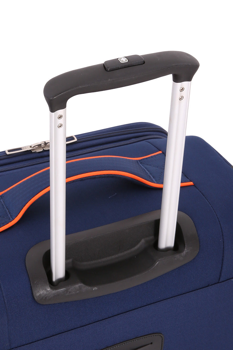 Swissgear 6593 Expandable Liteweight Spinner Luggage Collection aluminum, push button locking telescopic handle 