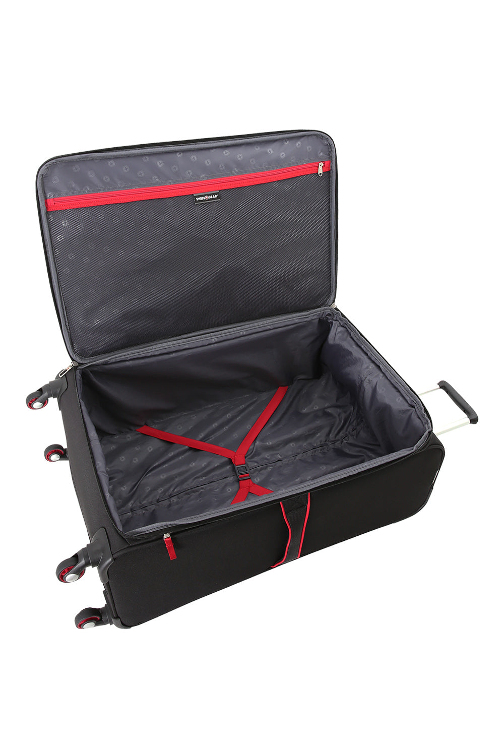 SWISSGEAR 6593 Large Checked Spinner in Black/Red