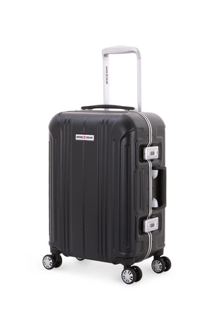 Swissgear 6595 18” Aluminum Frame Carry On Hardside Spinner Luggage - Black