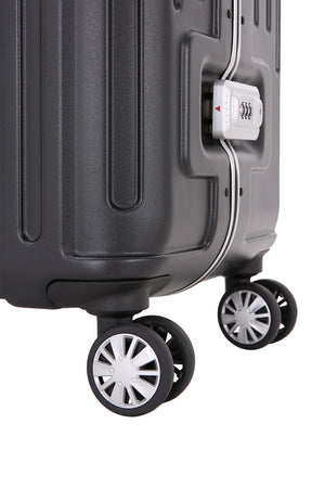 Swissgear 6595 18” Aluminum Frame Hardside Spinner Luggage - Eight 360 degree, multi-directional spinner wheels 
