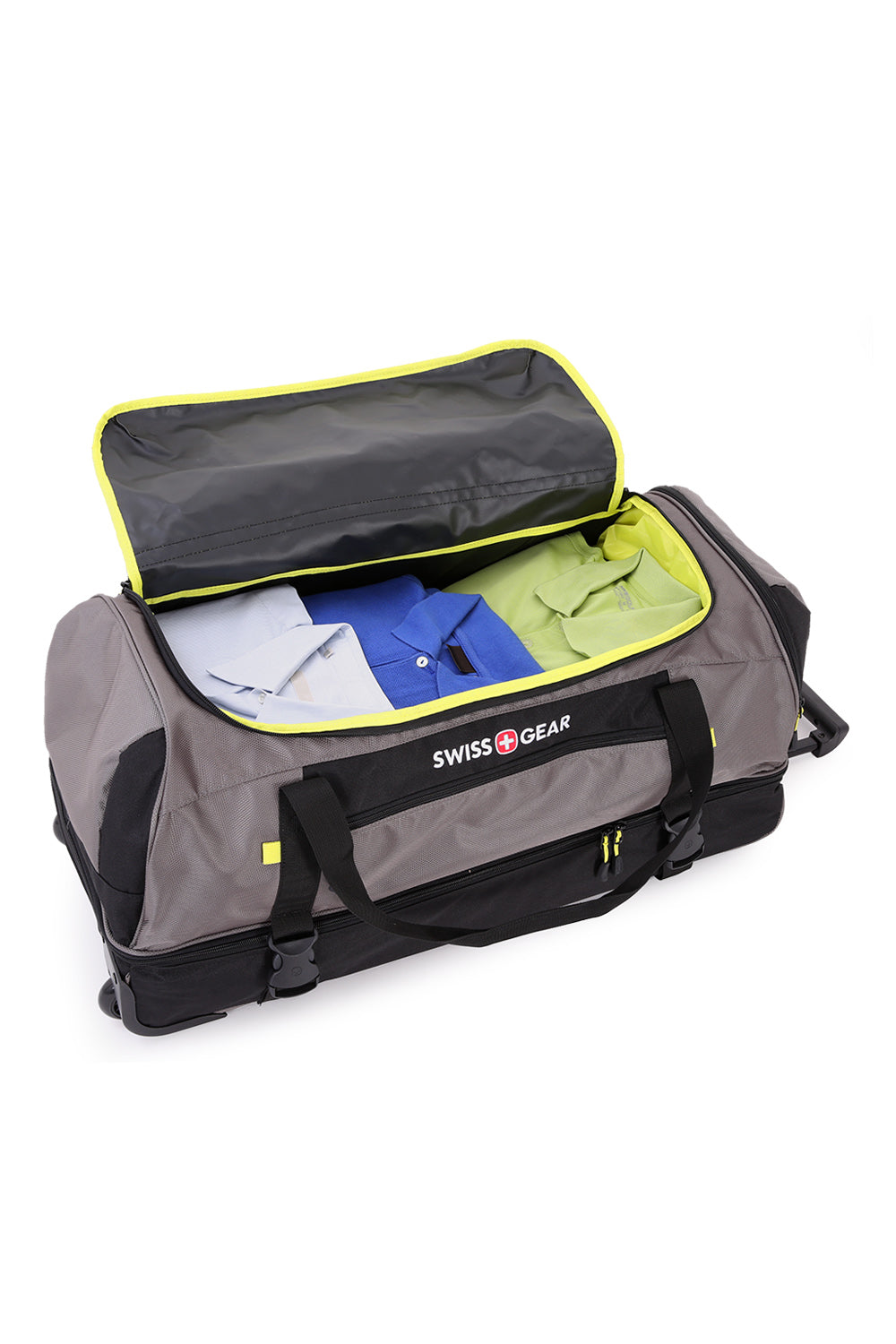 Swissgear 7261 30” Rolling Drop Bottom Duffel Bag Large main interior compartment 