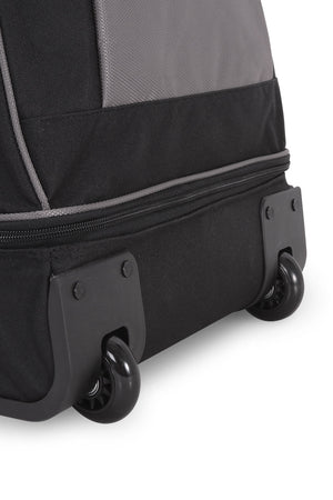 Swissgear 7261 30” Rolling Drop Bottom Duffel Bag 360-degree, multi-directional spinner wheels