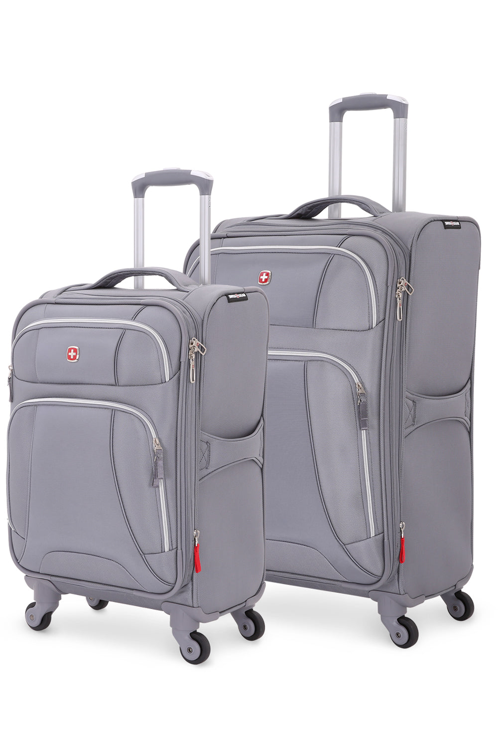 Swissgear 7676 Expandable Liteweight 2pc Spinner Luggage Set - Charcoal/Silver