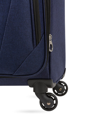 SWISSGEAR SW21400 2 Piece Set - Dark Blue Heather - four Inline 360° wheels for effortless pulling or pushing