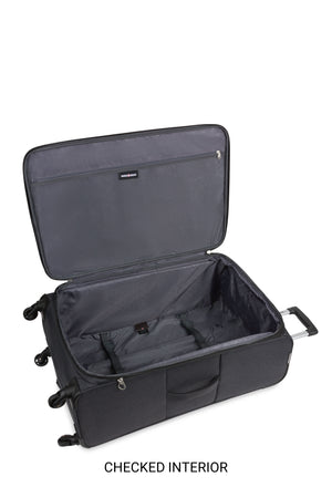 SWISSGEAR SW21400 2 Piece Spinner Luggage Set - Dark Gray Heather - interior mesh flat lid pocket and adjustable tie-down straps help you stay organized