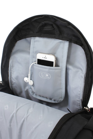 Swissgear 1753 scansmart laptop backpack padded media pocket with built-in headphone cord port