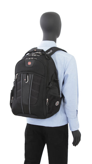 Swissgear 1753 scansmart laptop backpack padded contour shaped shoulder straps with mesh fabric
