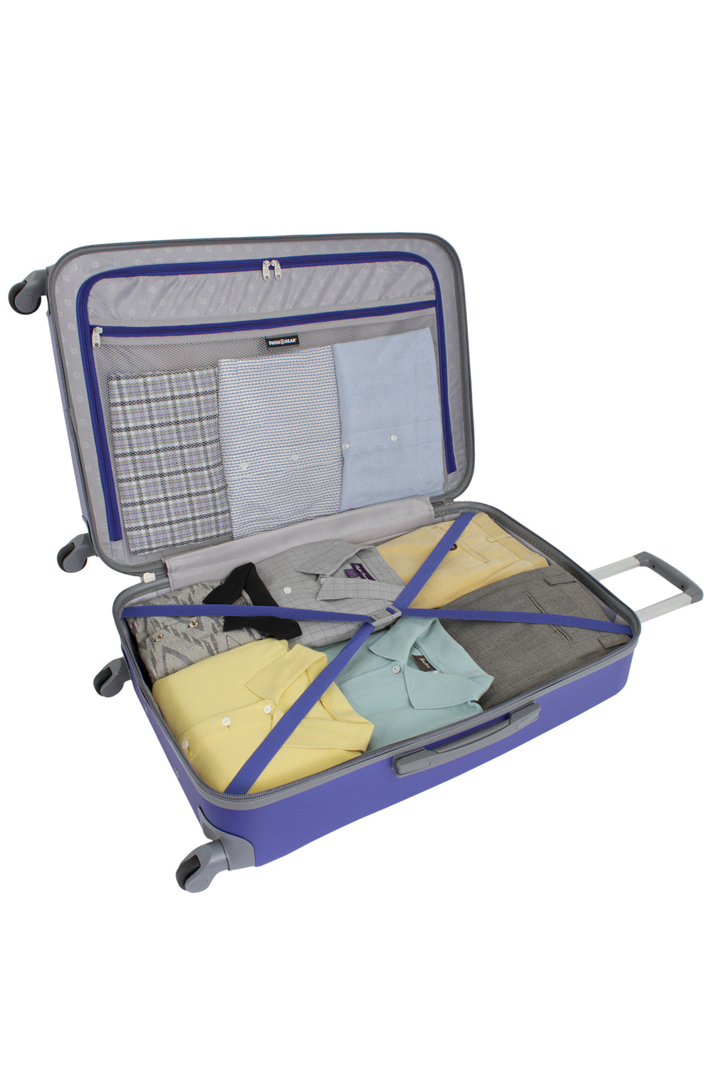 サベージ ブルー / クリアブルーウィング SWISSGEAR Energie Large Checked Spinner in Periwinkle