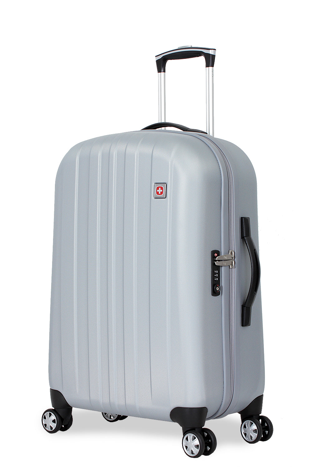 SWISSGEAR 6151 Medium Checked Spinner - Pewter - 01